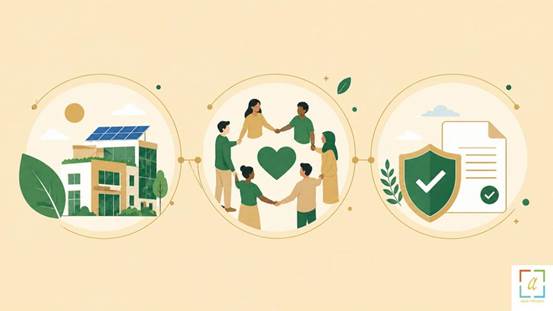 Flat Vector Illustration of ESG and Sustainability Services