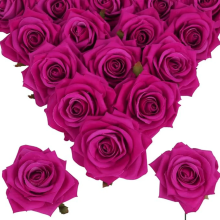 Handcrafted Faux Roses with Leaf Accents