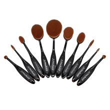 10-Piece Black Oval Brush Set