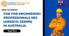 CDR for Engineering Professionals NEC (ANZSCO: 233999)