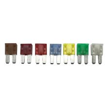 Car atr fuses of different colors lined up