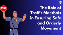 **Image Alt Text:**  Illustration of a professional traffic marshal holding a stop sign, representing traffic control and safety management services provided by HRS Security Services in Singapore.