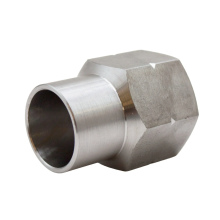 Stainless Steel Left-Hand Thread Brake Line Adapter with Hex Body for Brake Plumbing