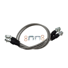 Stainless Steel Braided Brake Line Hose Kit with Hardware for Lifted Trucks and Brake Conversions
