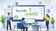 Quality acceptance testing process showing QA engineers validating enterprise software before production deployment