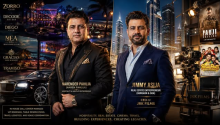 Modern, corporate in-house command center managing luxury hospitality reservations and real estate portfolios for Narender Pahuja and Jimmy Asija brands.