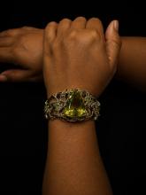 Lemon Quartz Statement Cuff Bracelet