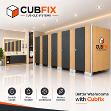 Explore modern toilet cubicle designs, HPL materials, and practical partition solutions for commercial washrooms in India with Cubfix Cubicle Systems.