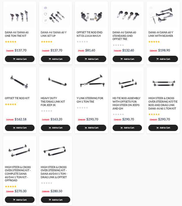 One Ton Tie Rod Ends, High steer Kit, Crossover kit, Dana 44 Tie Rod Ends, Dana 60 Tie Rod Ends, Y Link Kit, Y Link over the knuckle, Y Link under the knuckle, 7/8 Tie Rods, 7/8-18 Tie Rods, Gm Offset Tie Rod Ends, Jeep Steering Kit, GM Drag Links, High Angle Drag Link, ES 2026 R, ES 2027 L, ES 2234 L, ES 2234 R, ES 23434 L, ES 23434 R, Dana 44 tie rod ends, Dana 60 tie rod ends, Off-road steering upgrade, Heavy-duty tie rod ends, Steering linkage for lifted trucks, Best steering setup for rock crawling, 1-