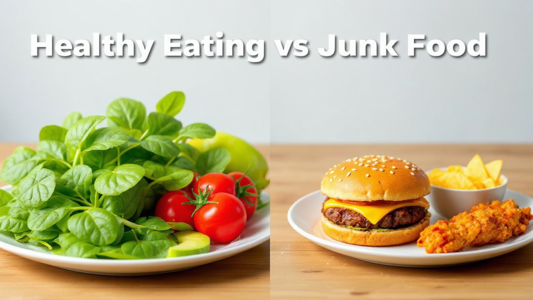 A picture of Healthy Food and Junk Food