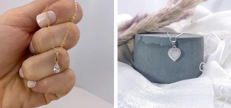 cremation necklaces, gold necklaces for ashes