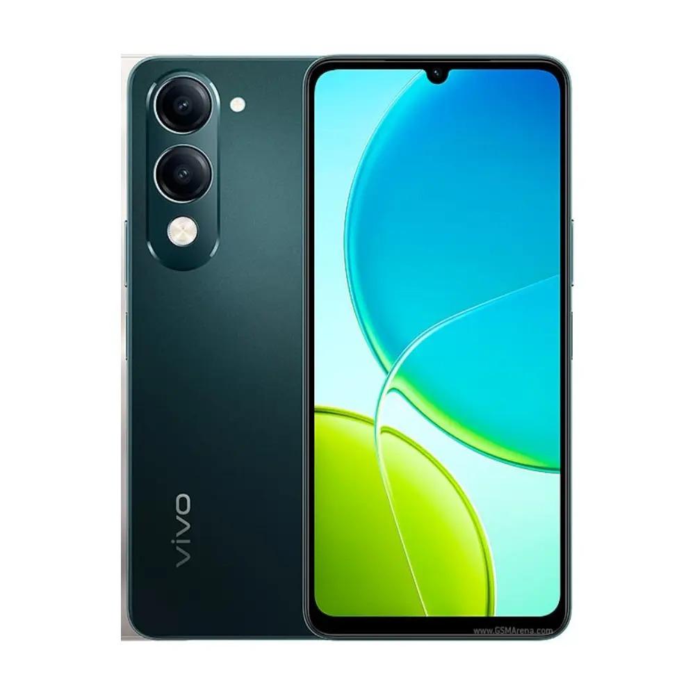 smartphone in lavender color with dual rear cameras and display.