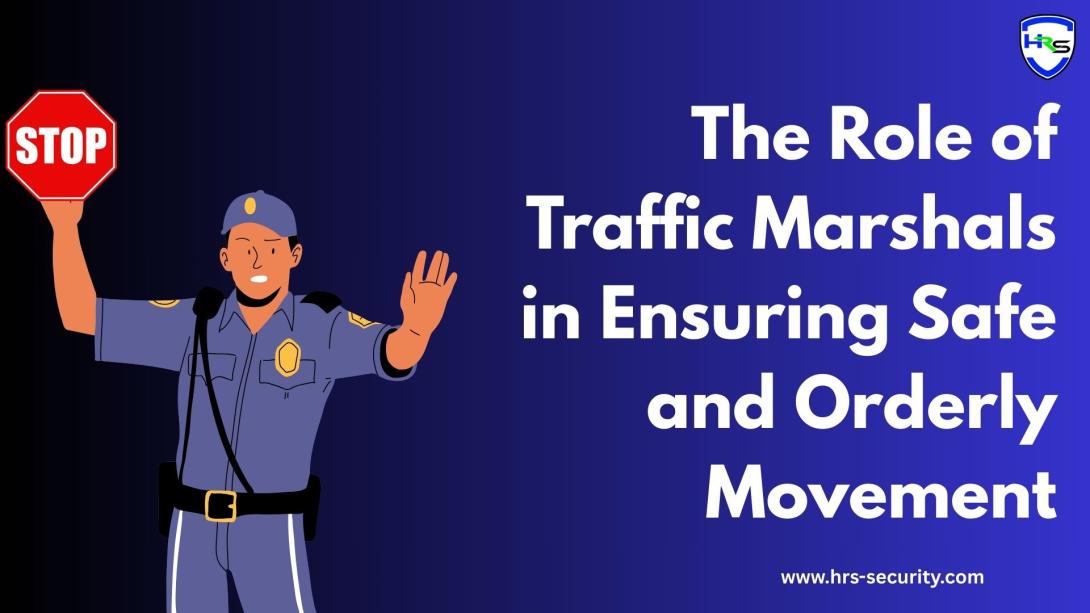 **Image Alt Text:**  Illustration of a professional traffic marshal holding a stop sign, representing traffic control and safety management services provided by HRS Security Services in Singapore.