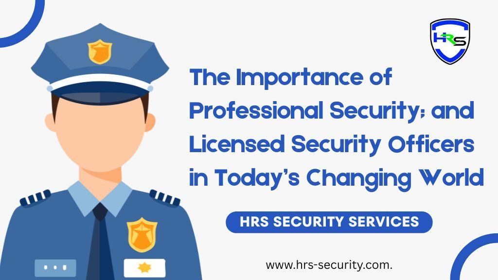 Illustration of a professional licensed security officer in uniform highlighting the importance of professional security services by HRS Security Services in Singapore.