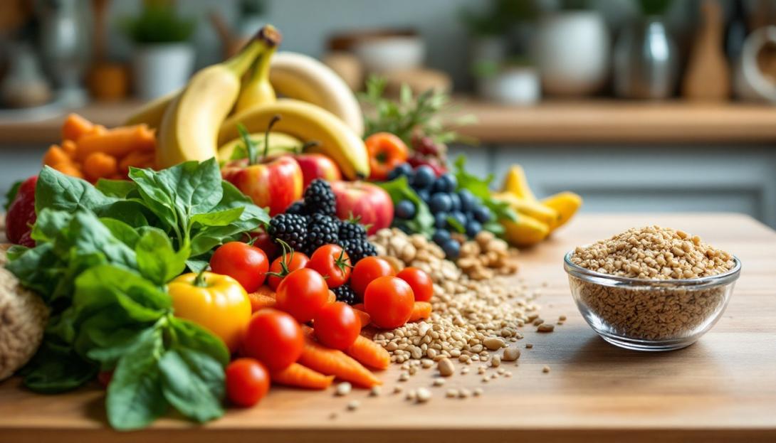 Healthy Fruits and Vegetables on a table