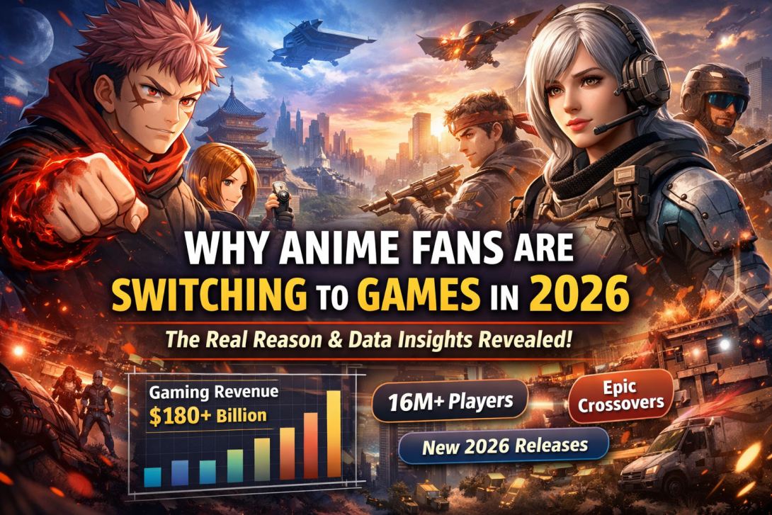 Anime fans are increasingly shifting toward games, driven by higher engagement, mobile accessibility, and massive collaborations like BGMI x Jujutsu Kaisen. This article explores real data, player trends, and why gaming is becoming the future of anime entertainment.