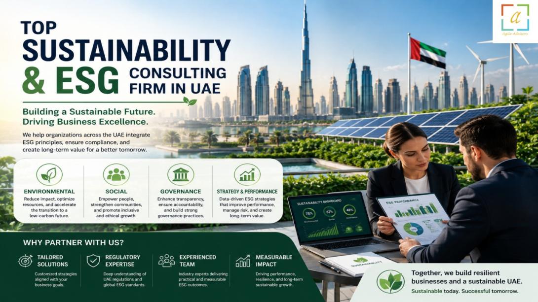 Discover how a top sustainability and ESG consulting firm in UAE helps organizations achieve compliance, operational resilience, and long term growth through expert sustainability consultancy in Dubai and across the Emirates.