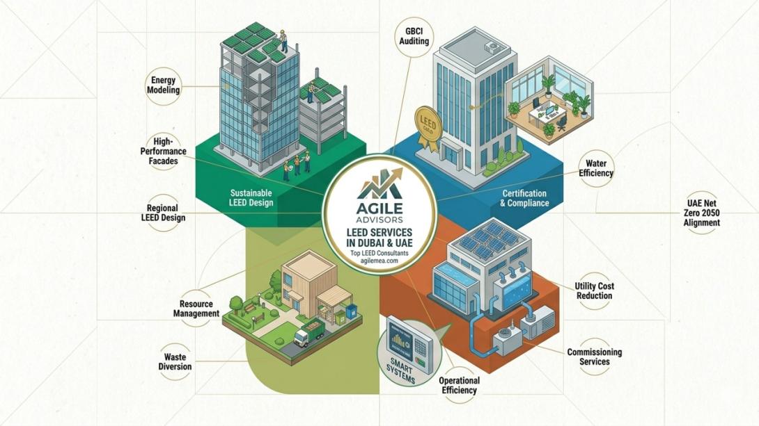Discover how expert LEED Consultants in Dubai help organizations achieve international sustainability standards. Learn the benefits of professional LEED Services in Dubai and UAE for enhanced efficiency and compliance.