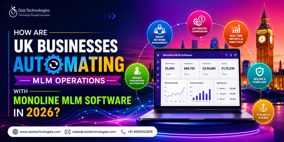 UK MLM businesses in 2026 are using Monoline MLM Software to automate commissions, distributor management, payments, analytics, and network growth. The post also highlights Lion's Share Clone Script solutions for reward-based referral programs and scalable business automation.