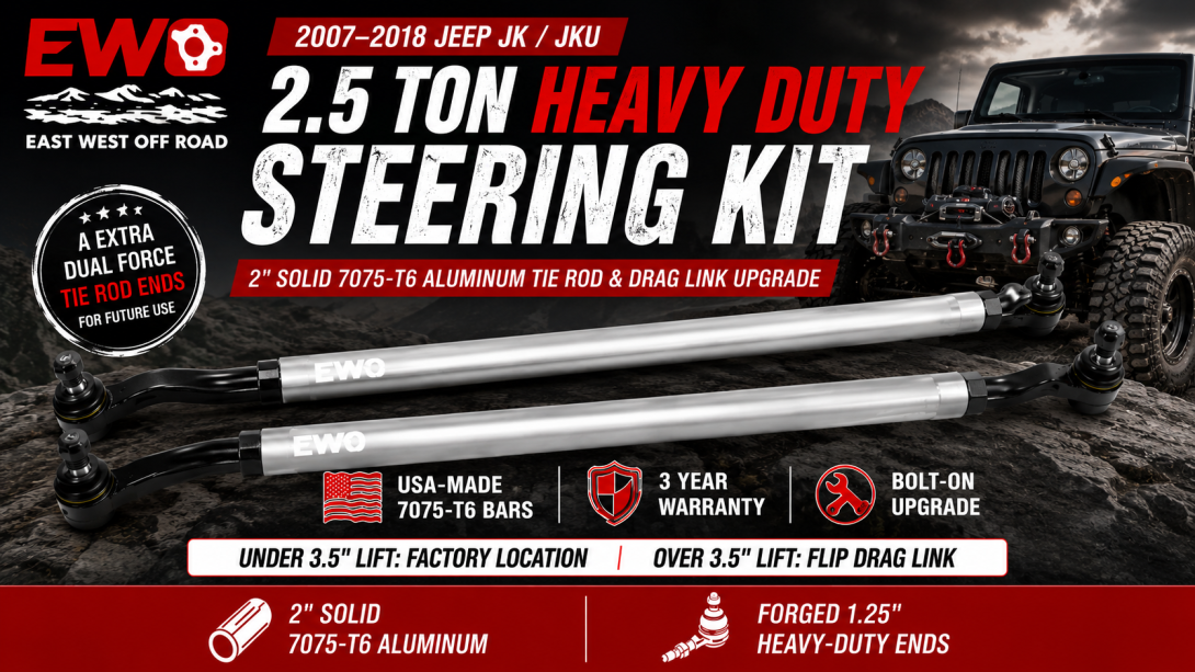 2.5 Ton Jeep Steering Kit | Heavy Duty JK & JKU