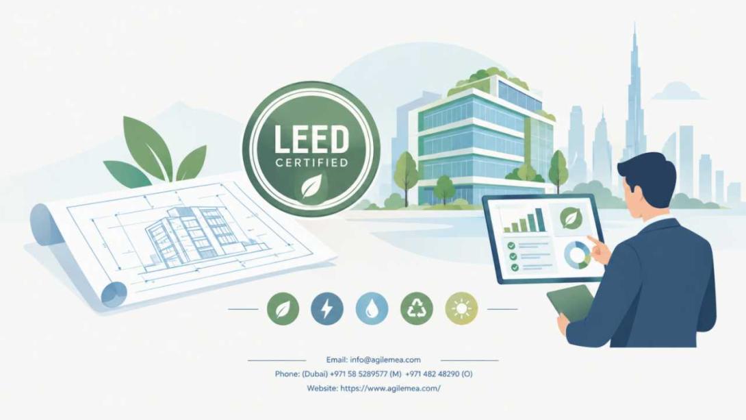 Discover how LEED Consultancy in Dubai and LEED Consultancy in UAE help organizations achieve certification, reduce operating costs, and strengthen ESG performance with expert LEED Consultant support from Agile Advisors.