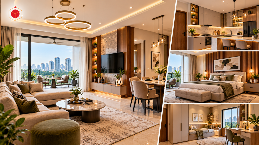 Apartment Interiors in Gurgaon – Luxury 2BHK and 3BHK Modern Home Interior Design